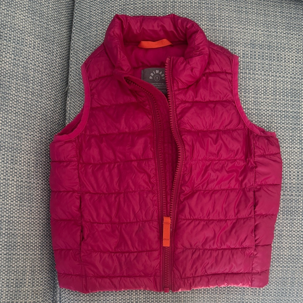 Primary Fuchsia Puffer Vest